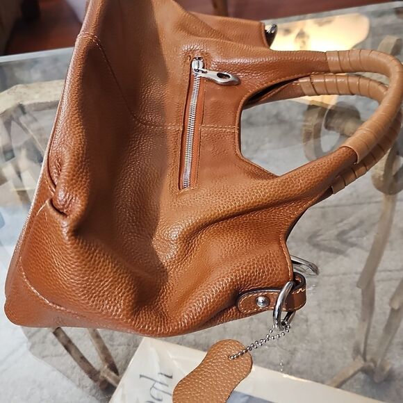 LSWEE Cognac Leather Handbag Purse - Picture 8 of 12